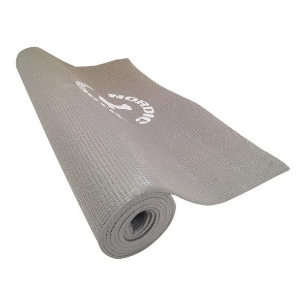 Grå yogamåtte med 8 mm polstring