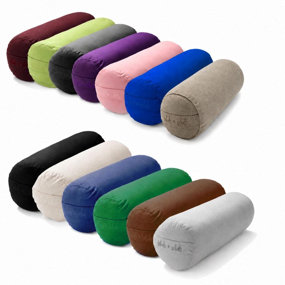 Rund yogapølle fyldt med boghvedeskaller fra Asana, 61 x 23 centimeter